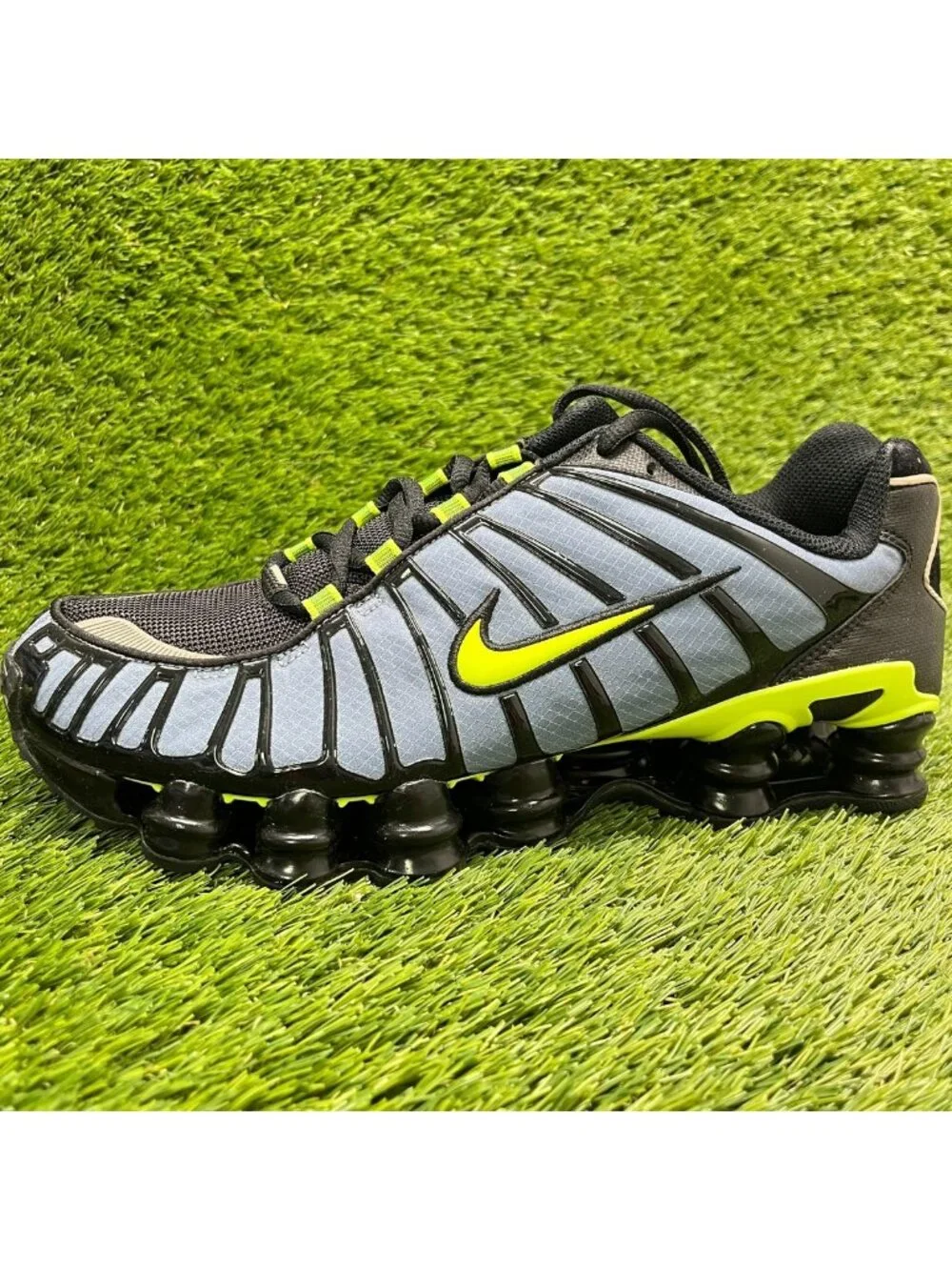 Nike Shox TL Mens Size 10 Blue Volt Black Athletic Running Shoes Sneakers